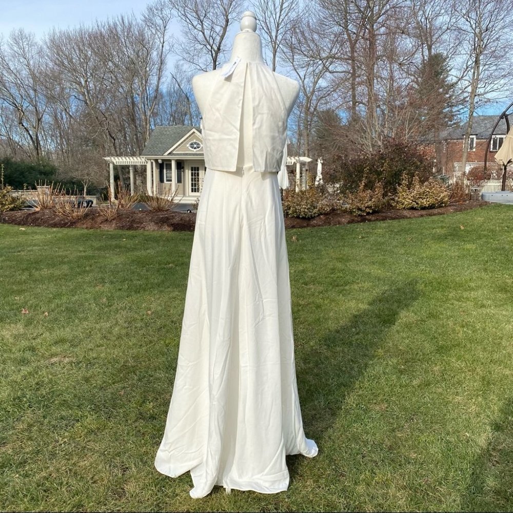 NWT Anthropologie BHLDN Jill Stuart Iva Crepe Maxi Dress Wedding Bridal Size 2 - Picture 7 of 17